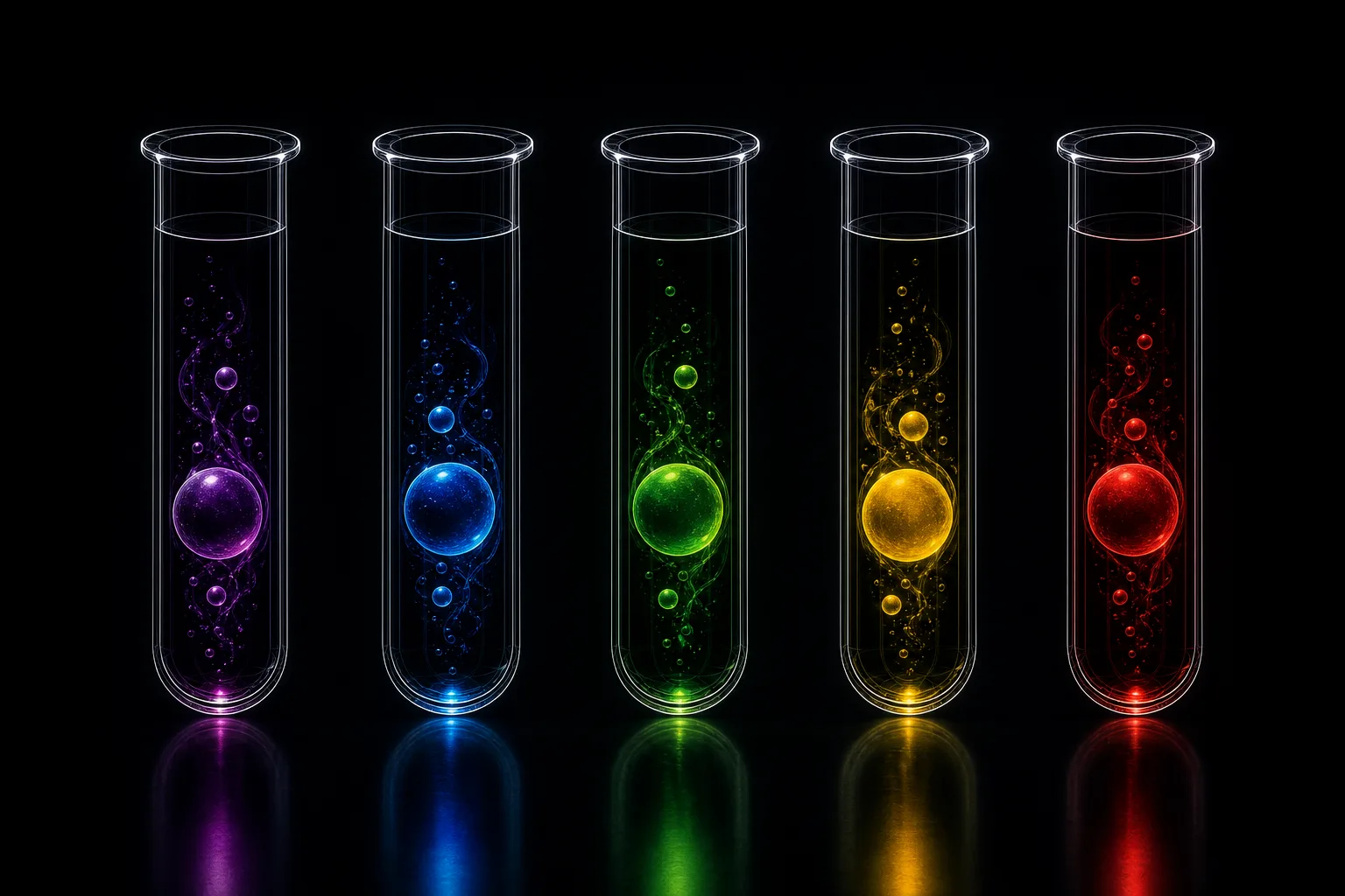 Reagent guide illustration — color reaction reference chart